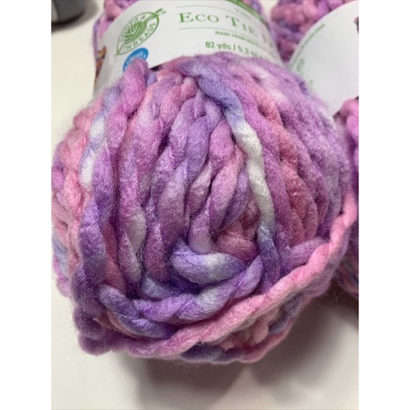 Loops & Threads Yarn Eco Tie Dye "Psychedelic Purple" - 5.2 oz - Lot of 2 - Picture 2 of 6